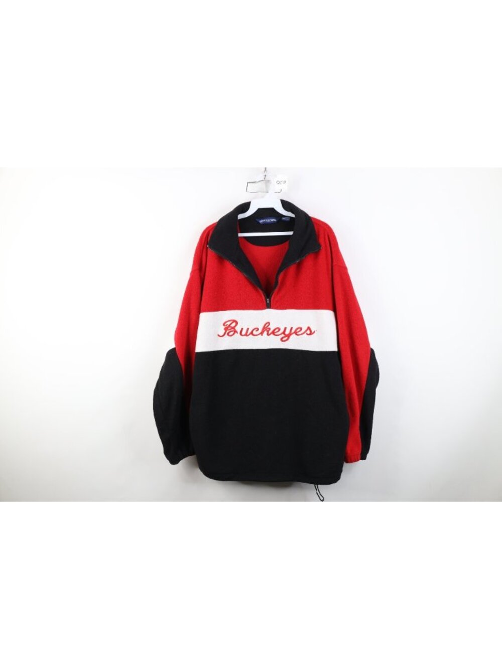 Vtg 90s Mens XL Spell Out Script Ohio State University 1/4 Zip Fleece Sweater